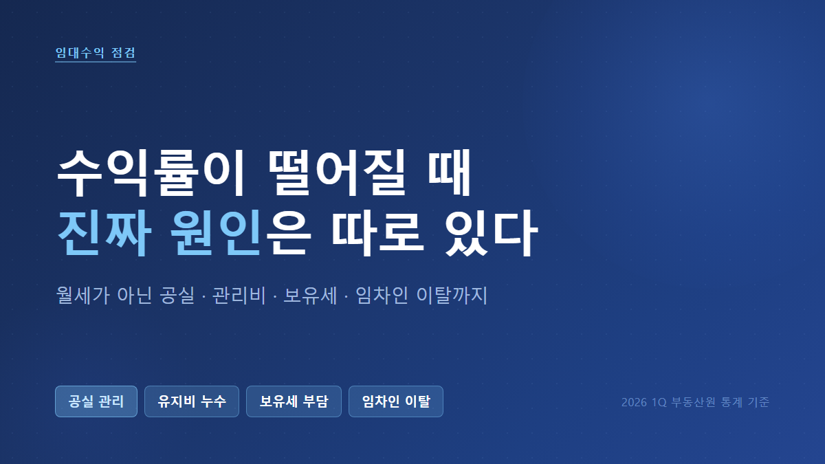 건물 임대수익률이 낮아지는 이유, 월세 문제가 아닐 수 있습니다
