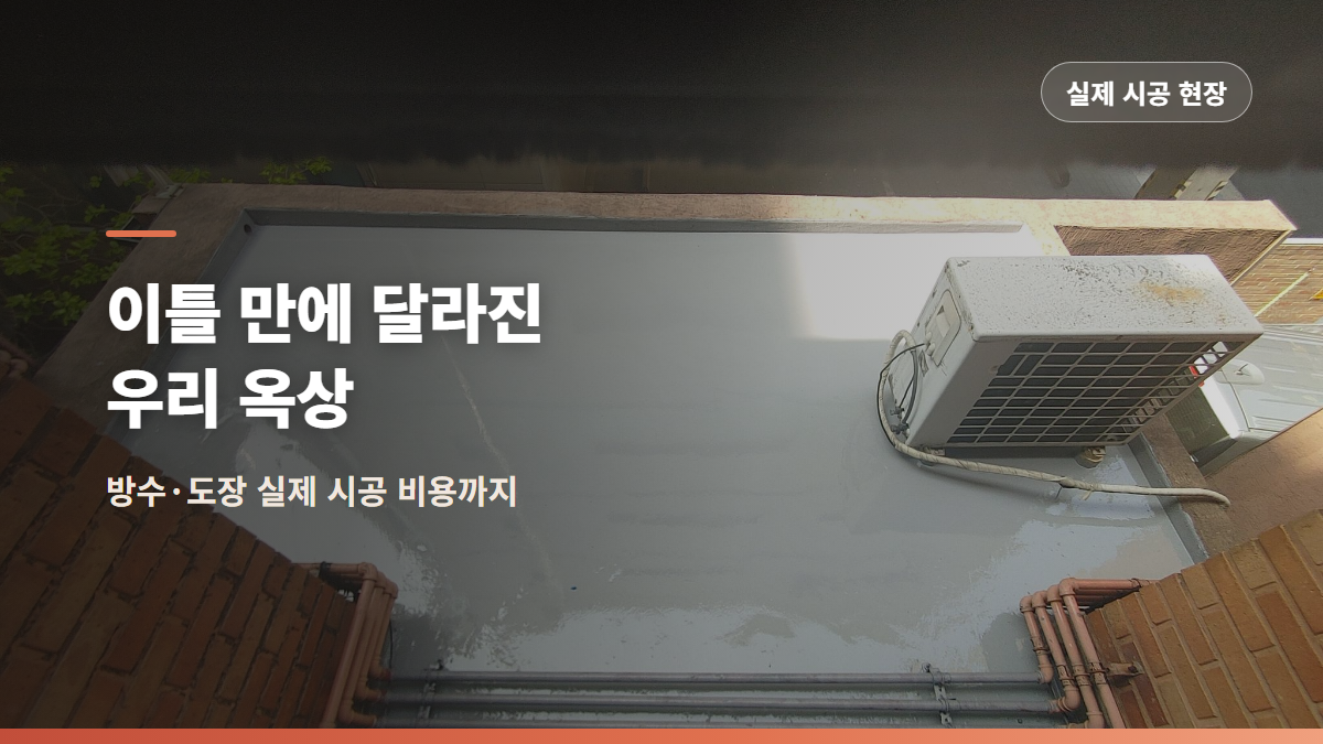 다가구주택 옥상 방수공사 현장, 동거동락 실제 시공 사례