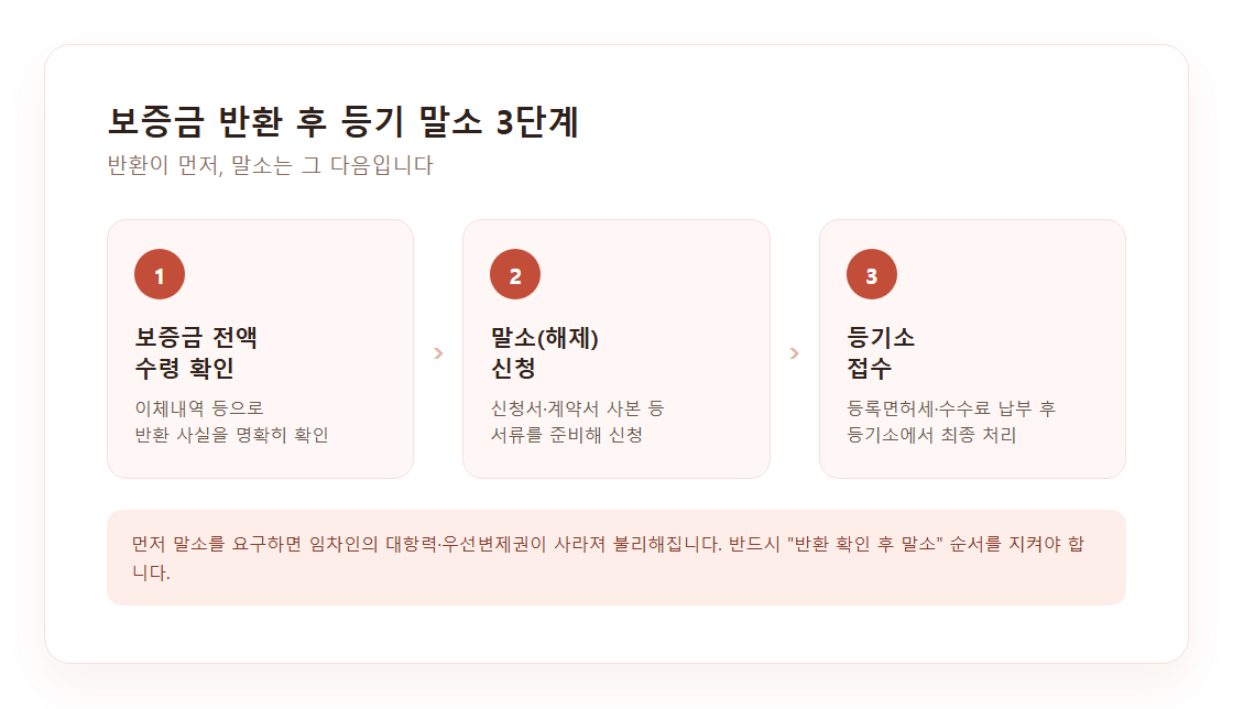 보증금 반환 후 등기 말소 절차 3단계