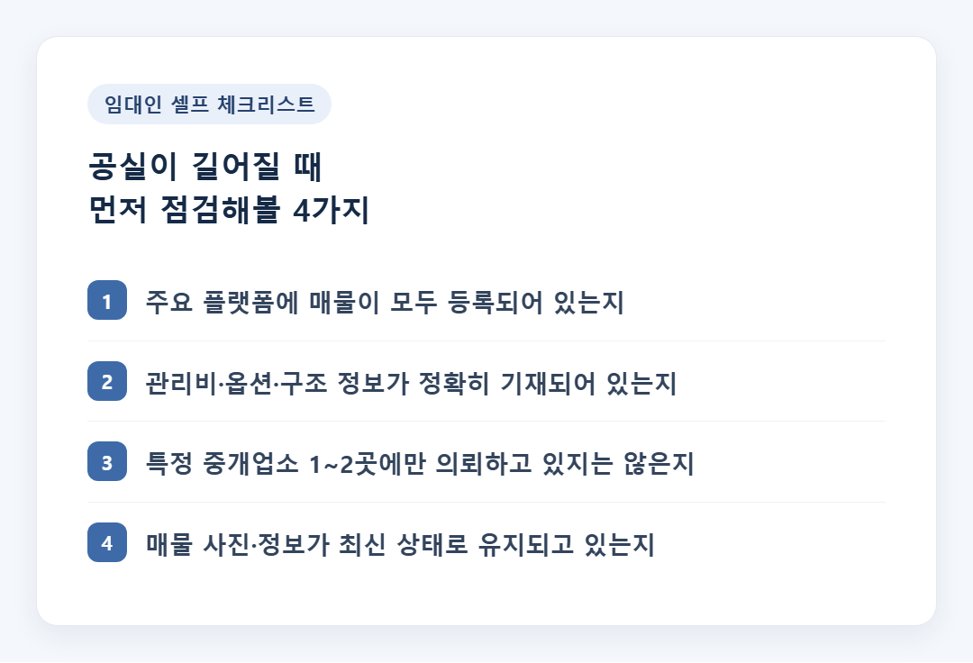 원룸 매물 노출 점검 체크리스트 카드