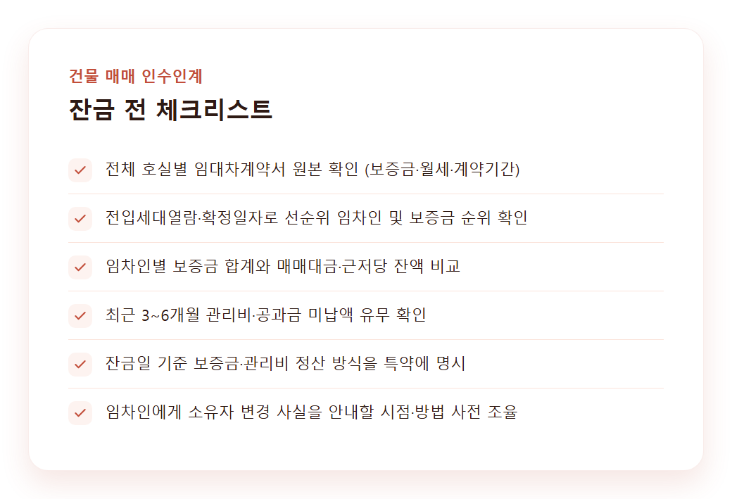 건물 매매 인수인계 체크리스트