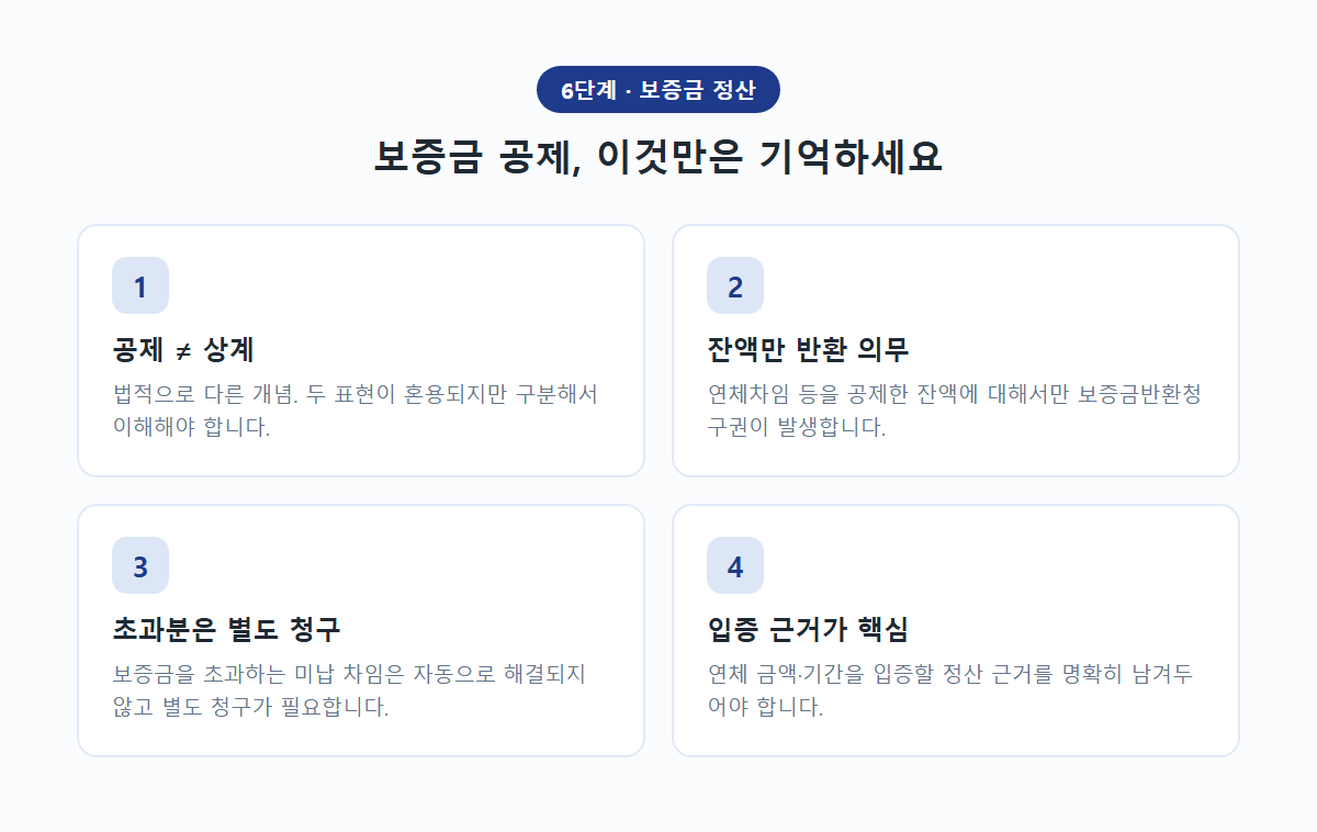 보증금에서 미납 월세를 공제하는 과정과 주의사항 정리 카드뉴스