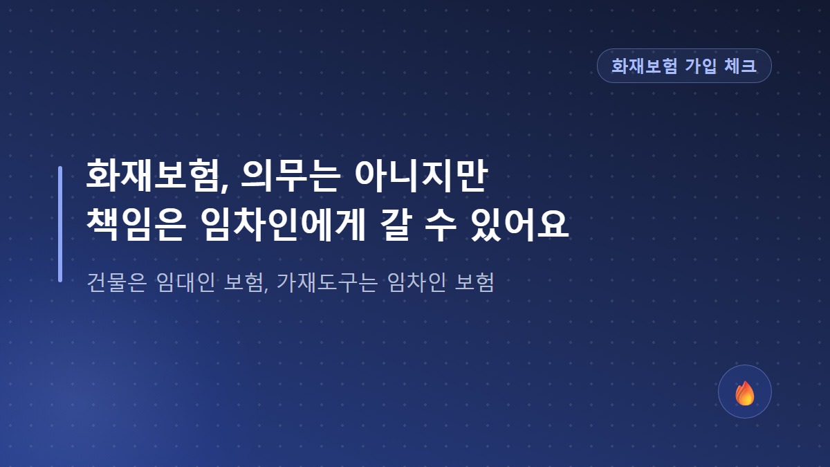화재보험, 임대인과 임차인 중 누가 가입해야 할까