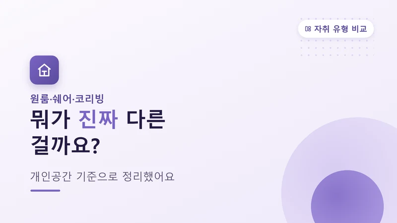 코리빙하우스란? 쉐어하우스·원룸과 다른 점 총정리
