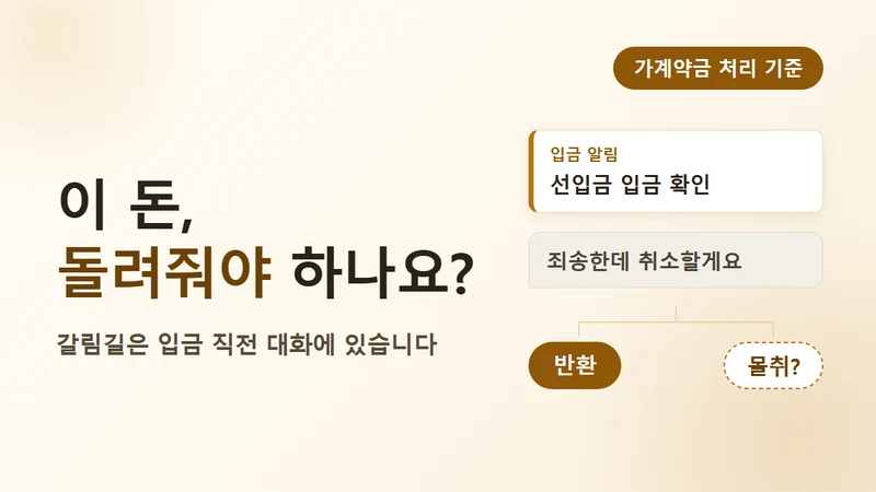 가계약금 반환과 몰취 기준, 임대인이 먼저 볼 2가지