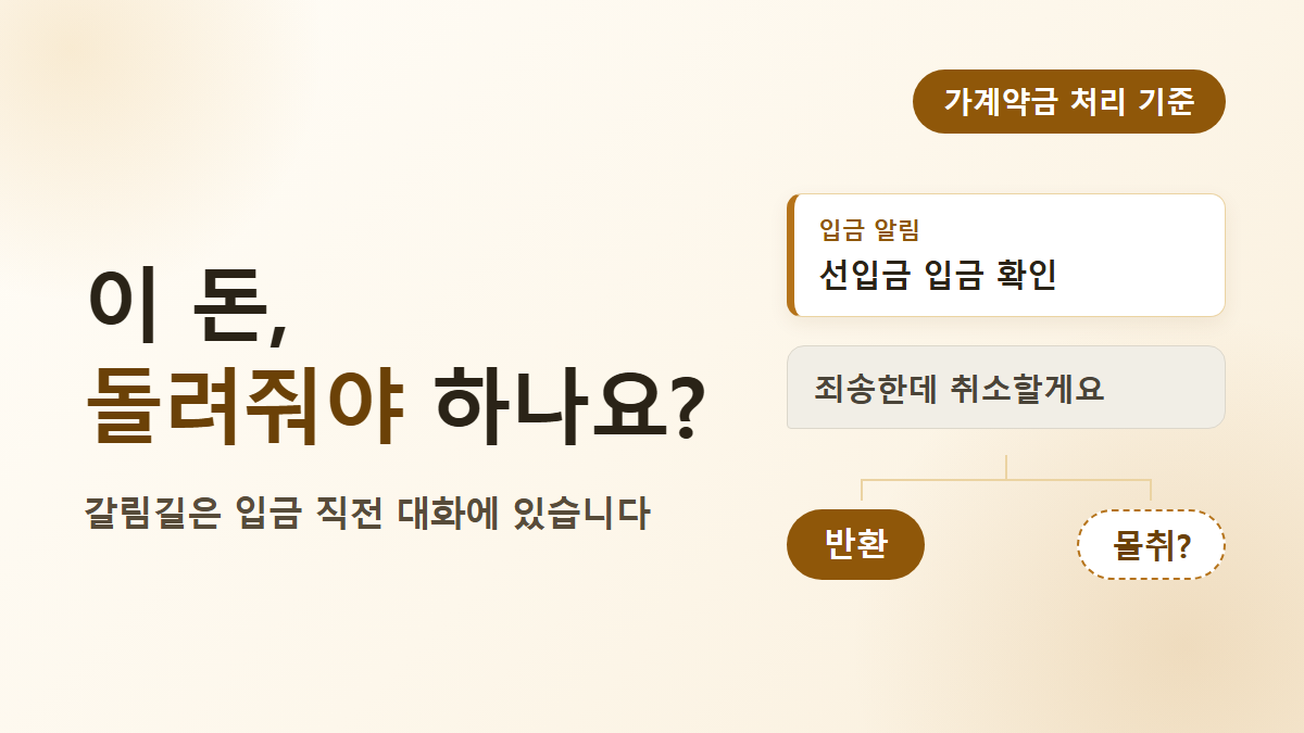 가계약금 반환과 몰취 기준, 임대인이 먼저 볼 2가지