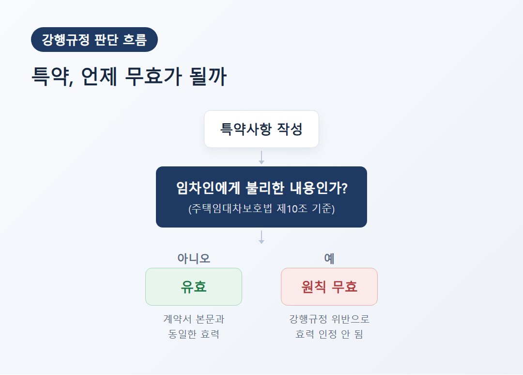 주택임대차보호법 제10조 강행규정에 따른 특약 유효·무효 판단 흐름