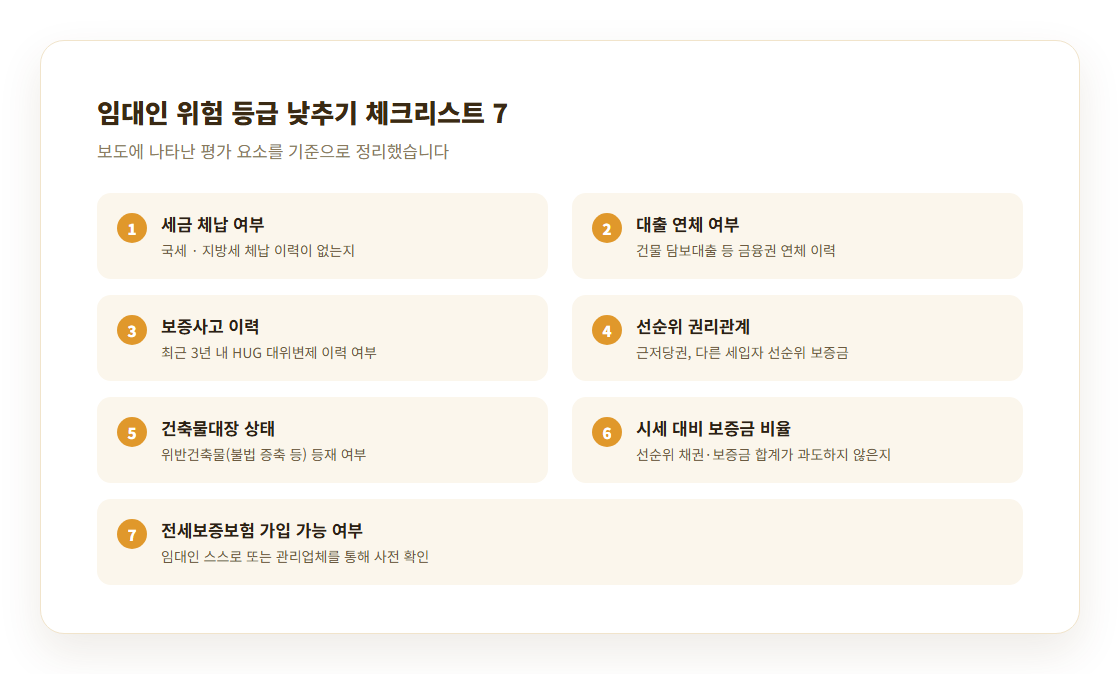 임대인 위험 등급 낮추기 체크리스트 7가지