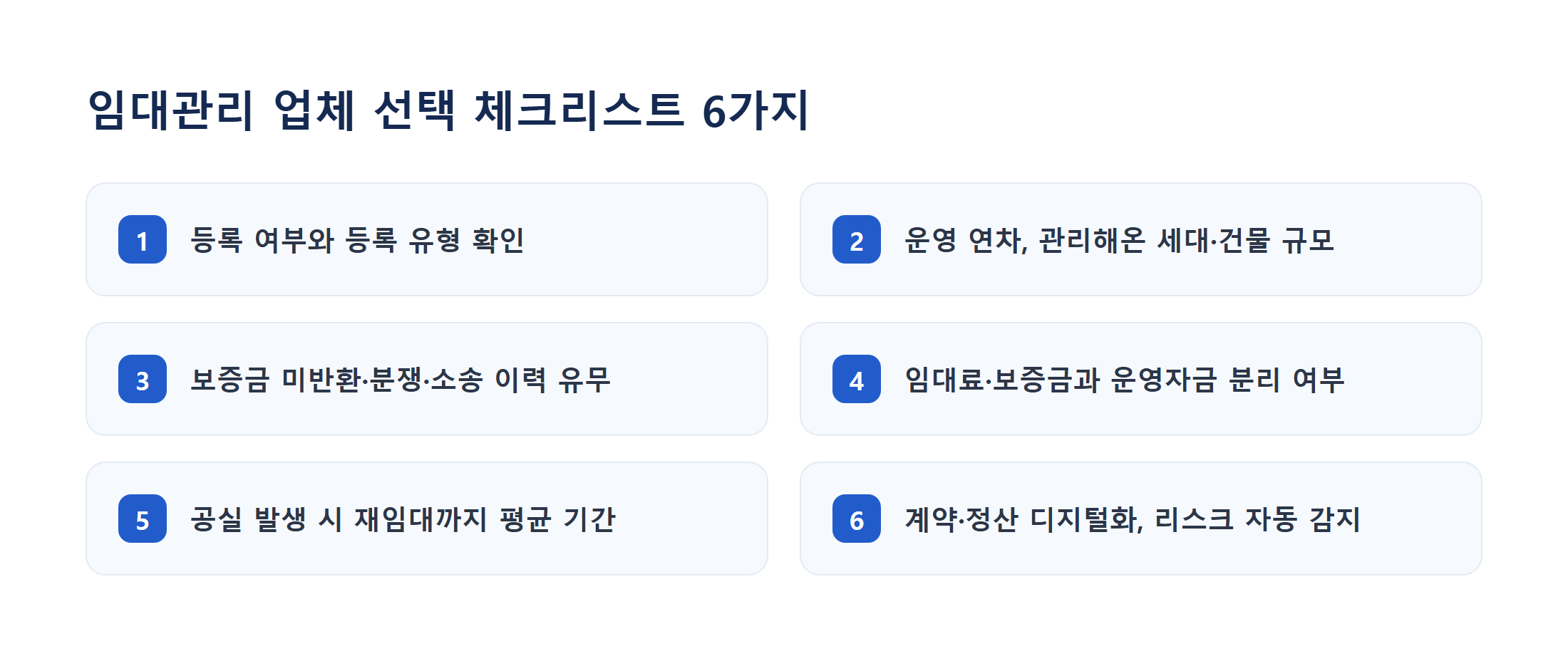 임대관리 업체 선택 체크리스트 6가지